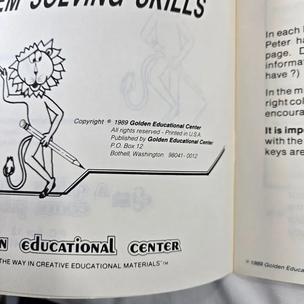 Golden Educational Center Math Story Problem Workbooks Worksheets K-3 Homeschool